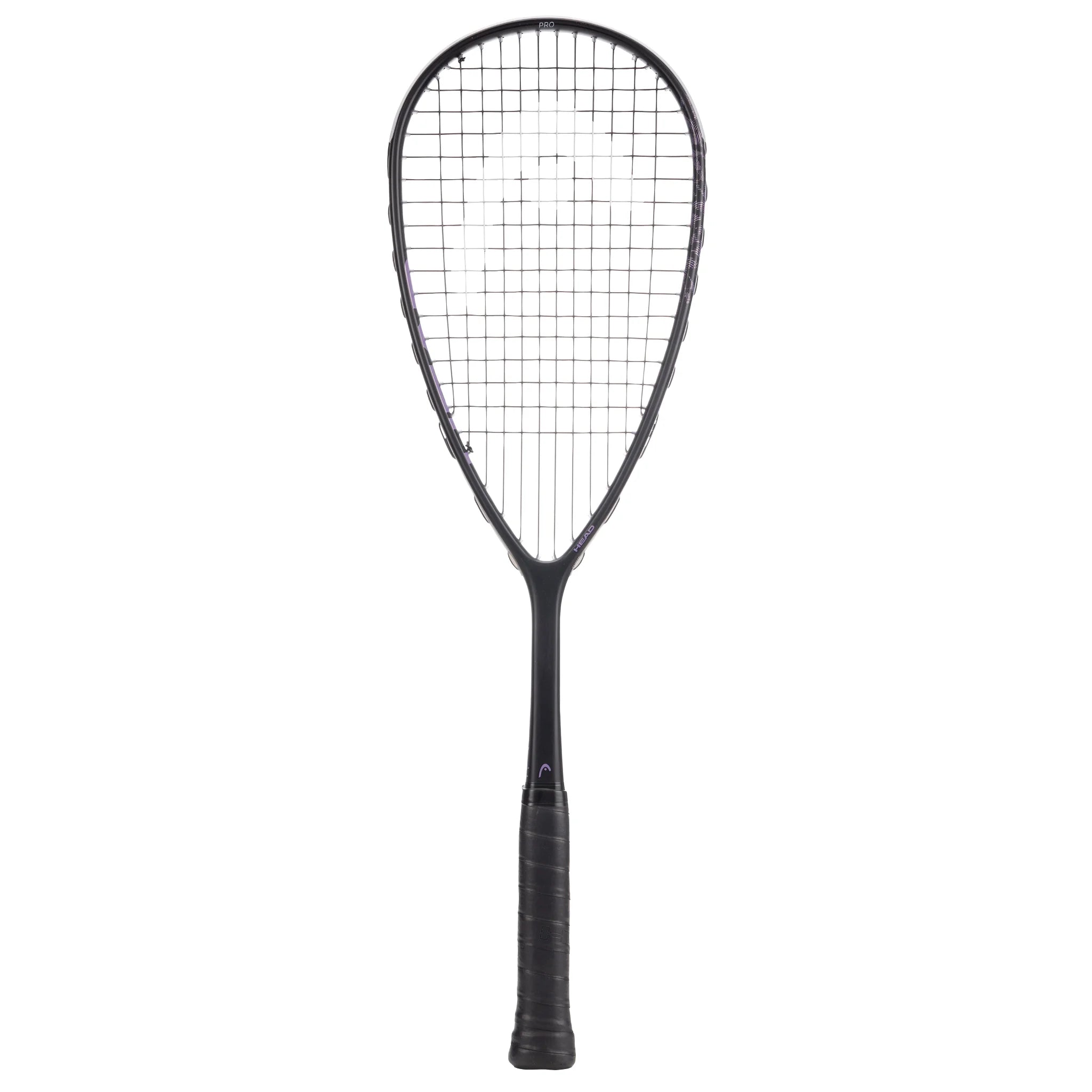 Front product image of Head Vibe Pro Squash Racket 170 g frame, highlighting its playful design and classic heart shape