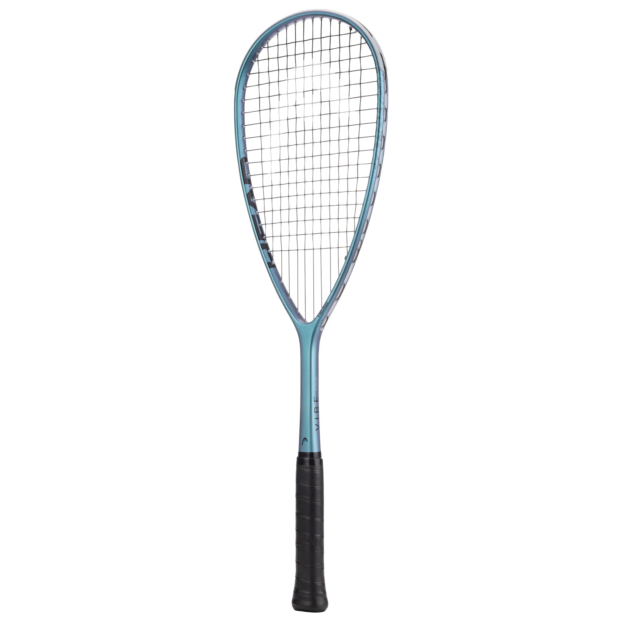 Side image of Head Vibe Tour Squash Racket at 160 g, highlighting the slim teardrop frame profile design