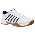 Front angled view of K-Swiss Express Light Indoor shoe with Durawrap protection, highlighting the toe and side