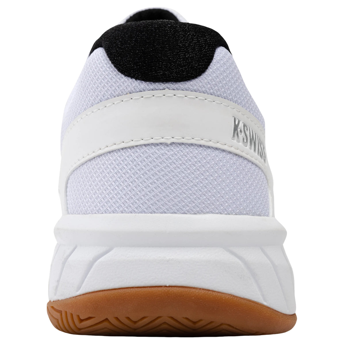 Heel view of K-Swiss Express Light Indoor shoe with HEEL GRIP lining, highlighting the rear of the shoe