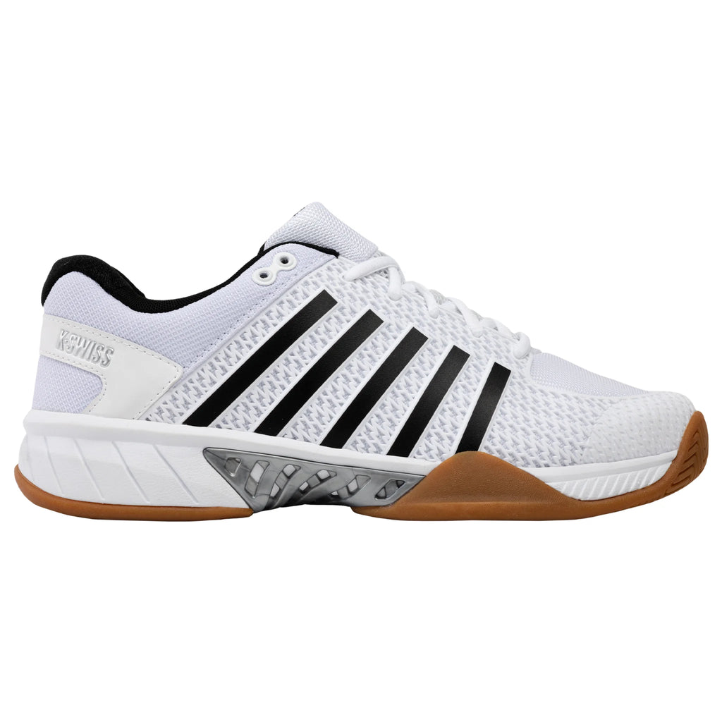 Side view of K-Swiss Express Light Indoor shoe with a 6mm heel-to-toe drop, highlighting the shoe's side profile