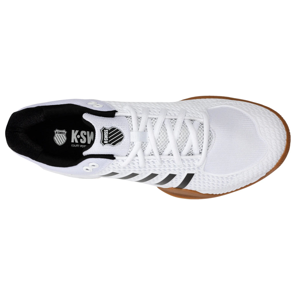 Top view of K-Swiss Express Light Indoor shoe in medium width, highlighting the shoe's shape from above
