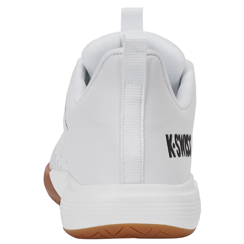 Heel image of K-Swiss Ultrashot Light Indoor shoe with 10mm heel-to-toe drop, highlighting rear support structure