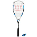 Image of CX Pro Sport Hyper Hammer 120 Squash Set with blue grip, highlighting all products included