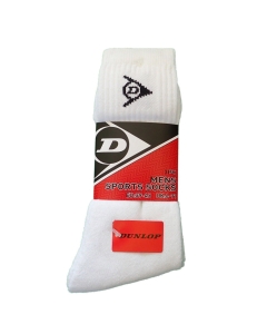Dunlop Crew Sock White, size UK 6-11 - 3 pack