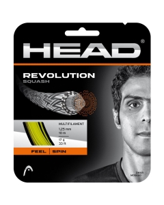 Head Revolution squash string - 1.25mm 10m set in yellow